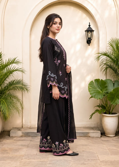 Black Short Kurta with Farshi Shalwar Online in Dubai DXB UAE Abudhabi Meena Bazaar