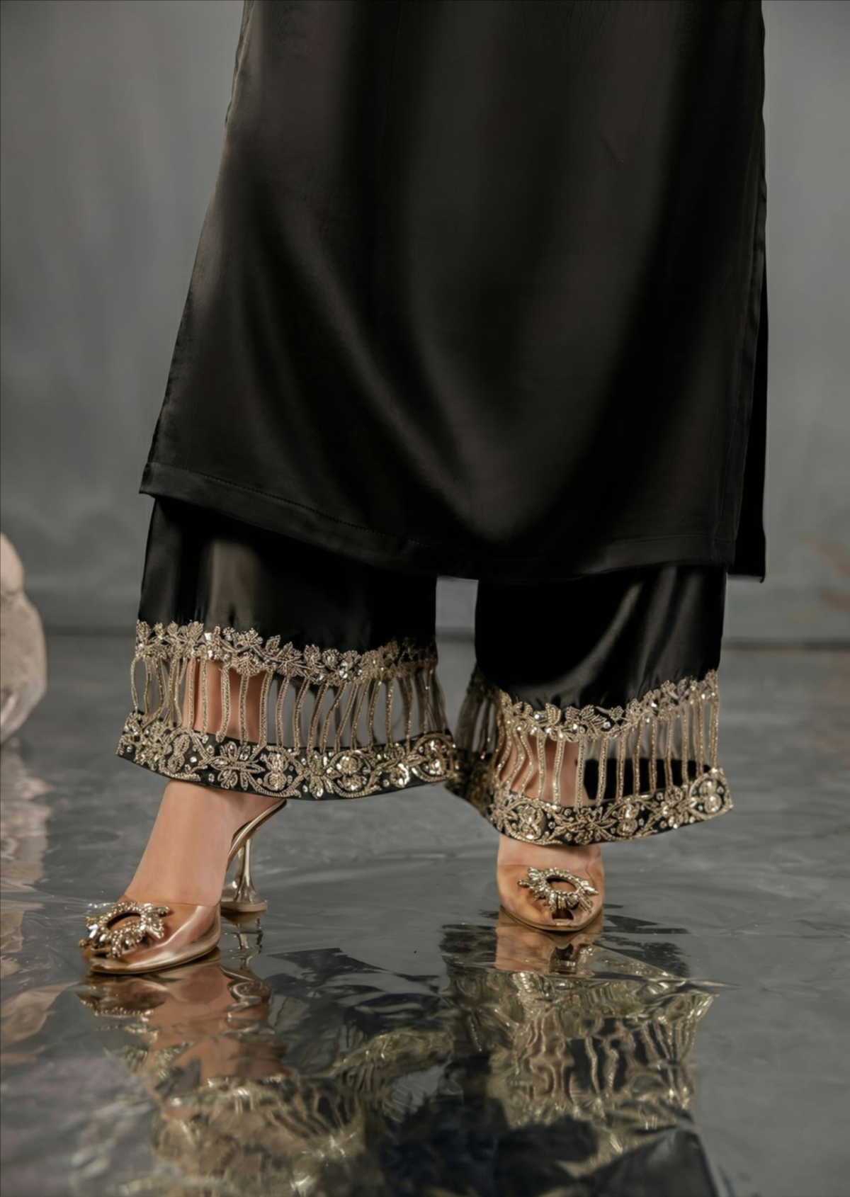 Black Silk 3 Piece Salwar Suit Online in Sri Lanka India Australia
