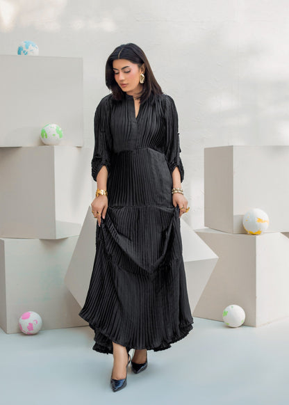 Black Silk Charmeuse Dress Set Online in UK USA Canada