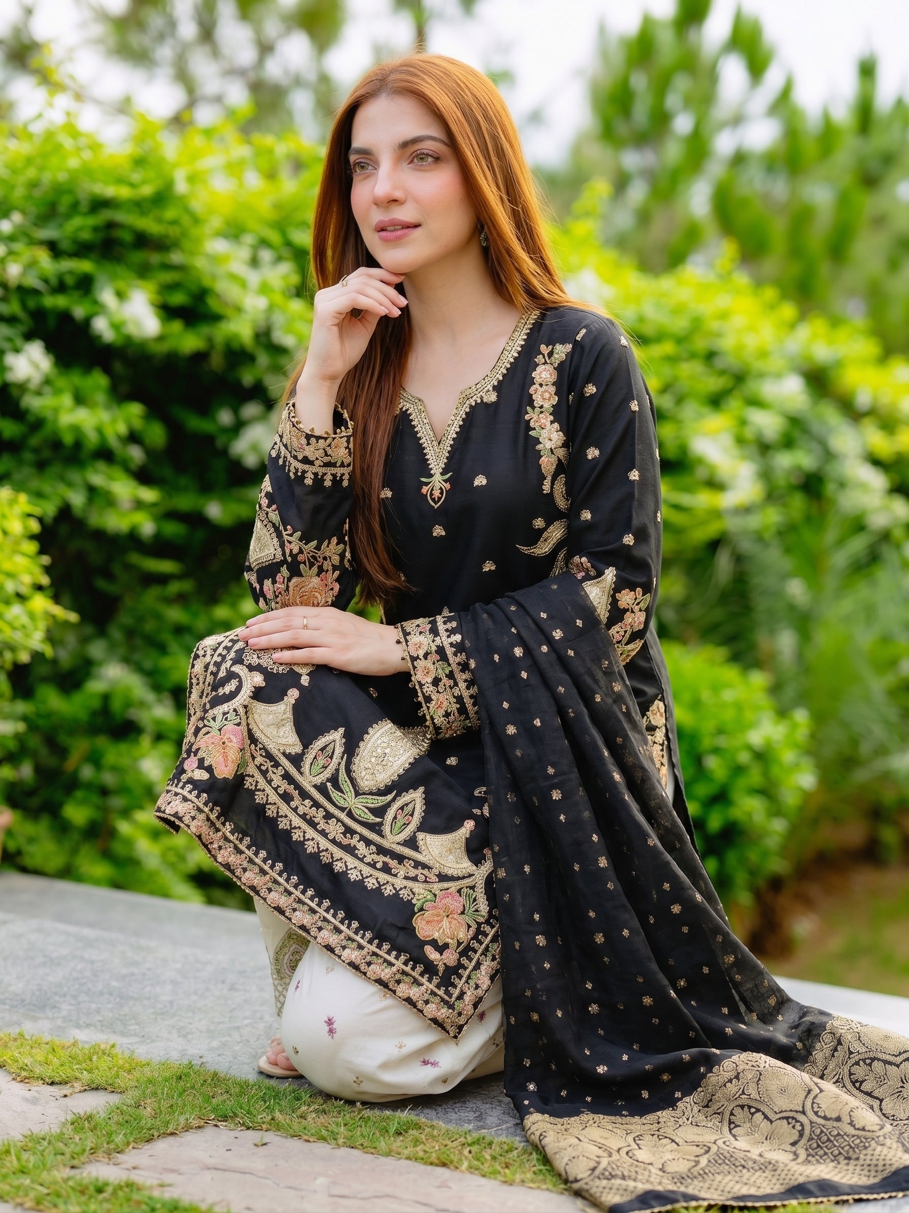 Black Silk Designer Suit Online in Sri Lanka India Australia