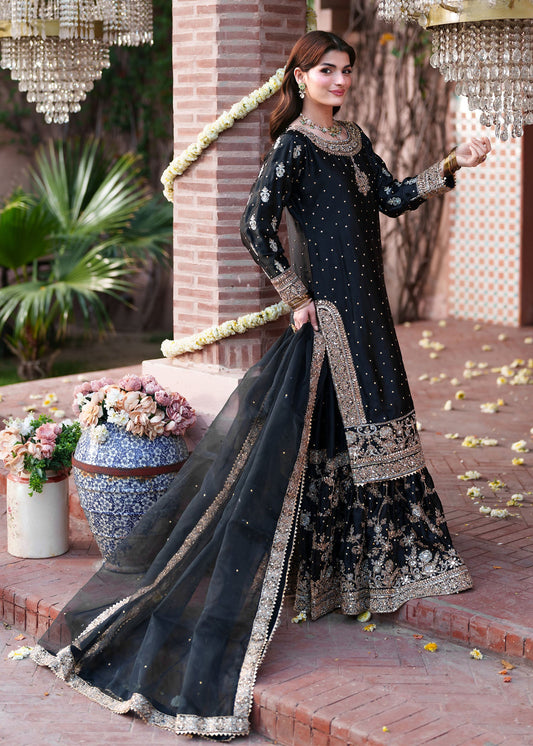 Black Silk Organza Dupatta Suit Online in Sri Lanka India Australia