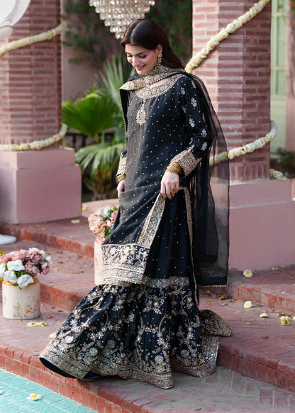 Black Silk Party Wear Suit for Women Online in UK USA Canada