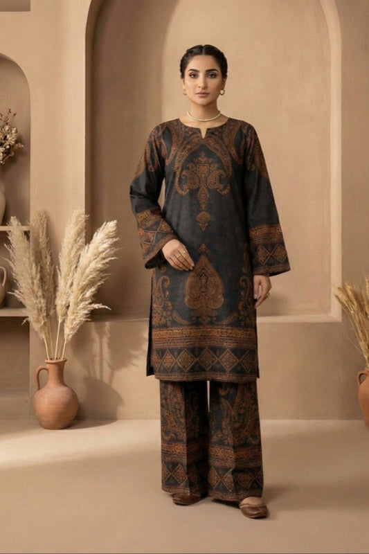 Black Silk Straight Cut Kurta Set Online in Dubai UAE Abudhabi Ajman Sharjah