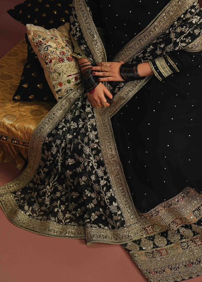Black Silver Embellished Chiffon Maxi Online in Dubai DXB UAE Abudhabi Meena Bazaar