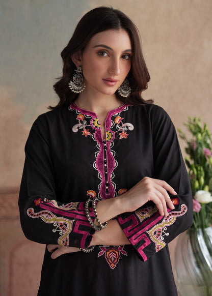 Black Straight Cut Kurta with Trouser Online in Sri Lanka India Australia