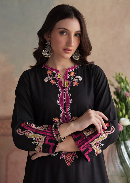 Black Straight Cut Kurta with Trouser Online in Sri Lanka India Australia