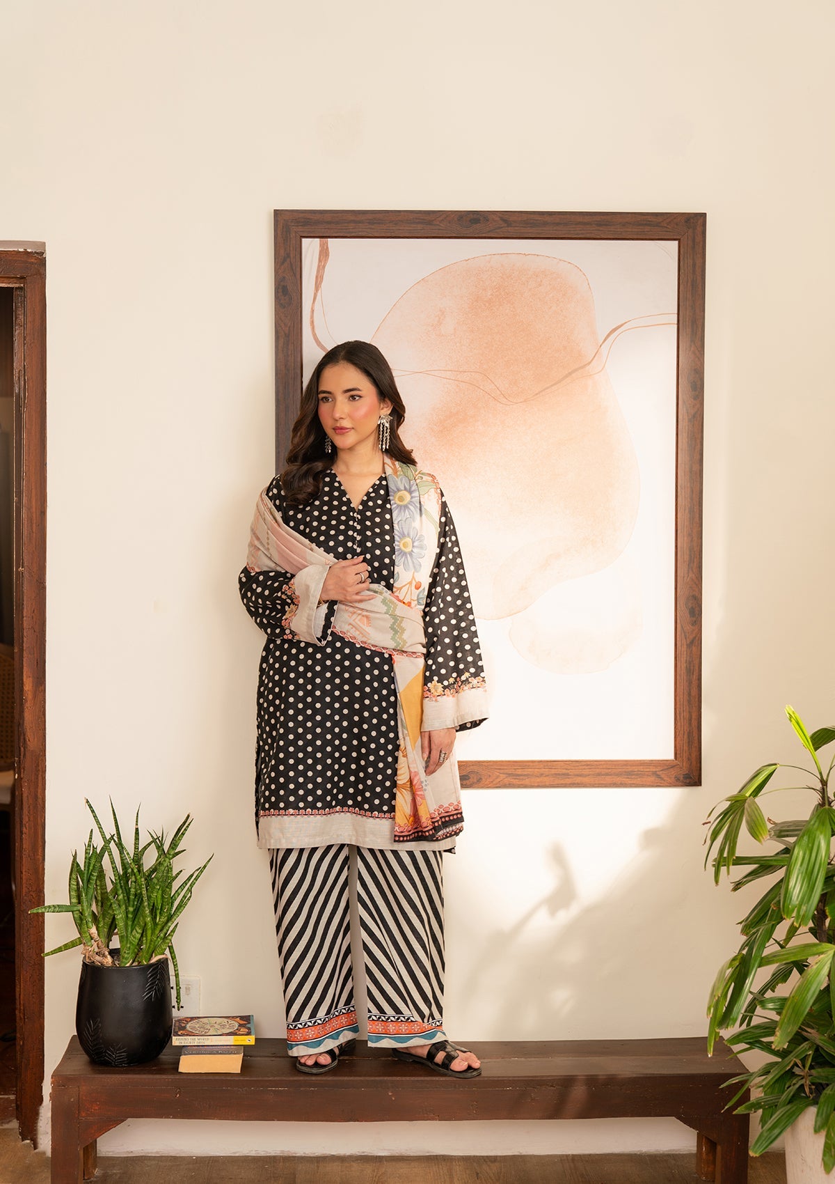 Black Straight Kurta Trouser Dupatta Khaddar Salwar Suit Online in UK USA Canada