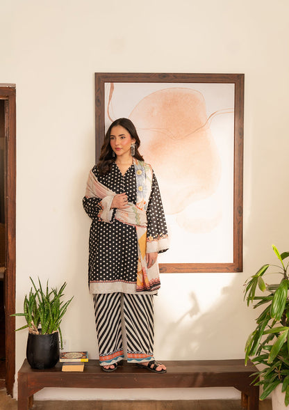 Black Straight Kurta Trouser Dupatta Khaddar Salwar Suit Online in UK USA Canada