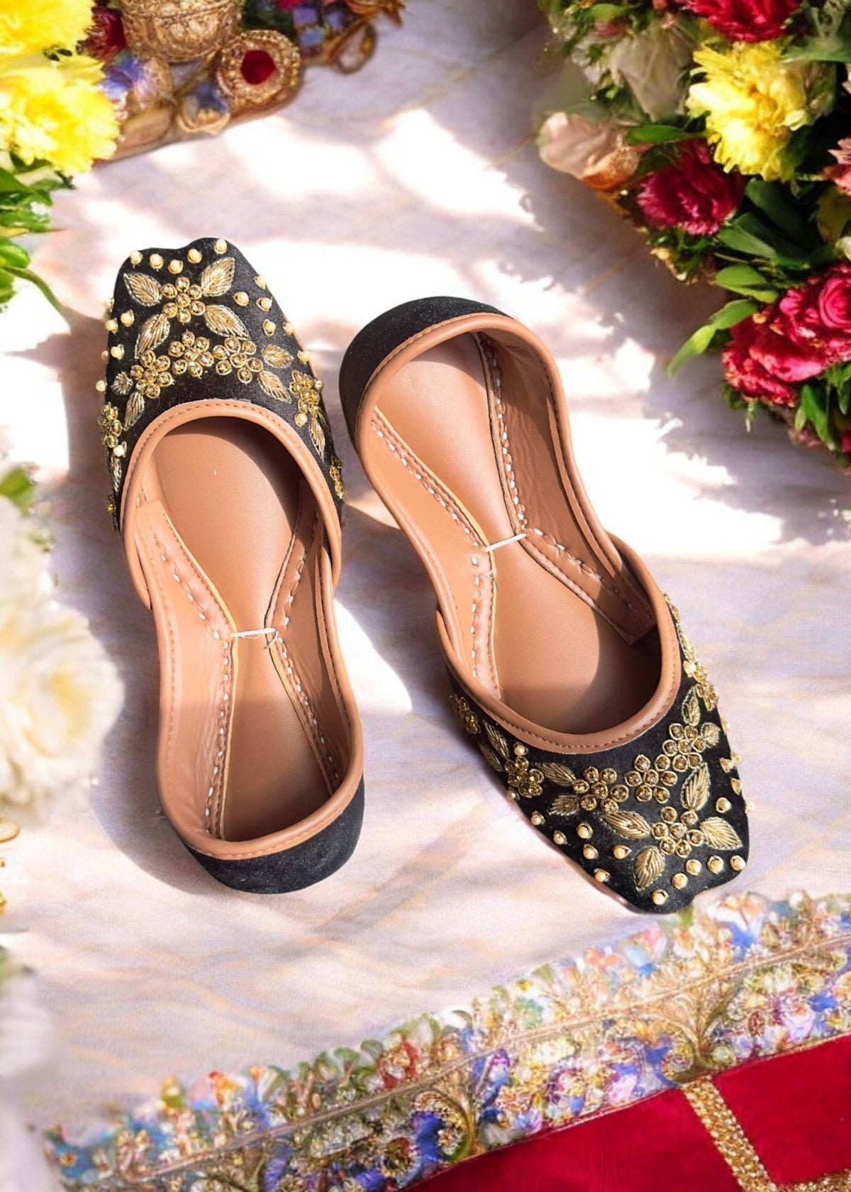 Black Velvet Khussa for Women Online in Sri Lanka India Australia