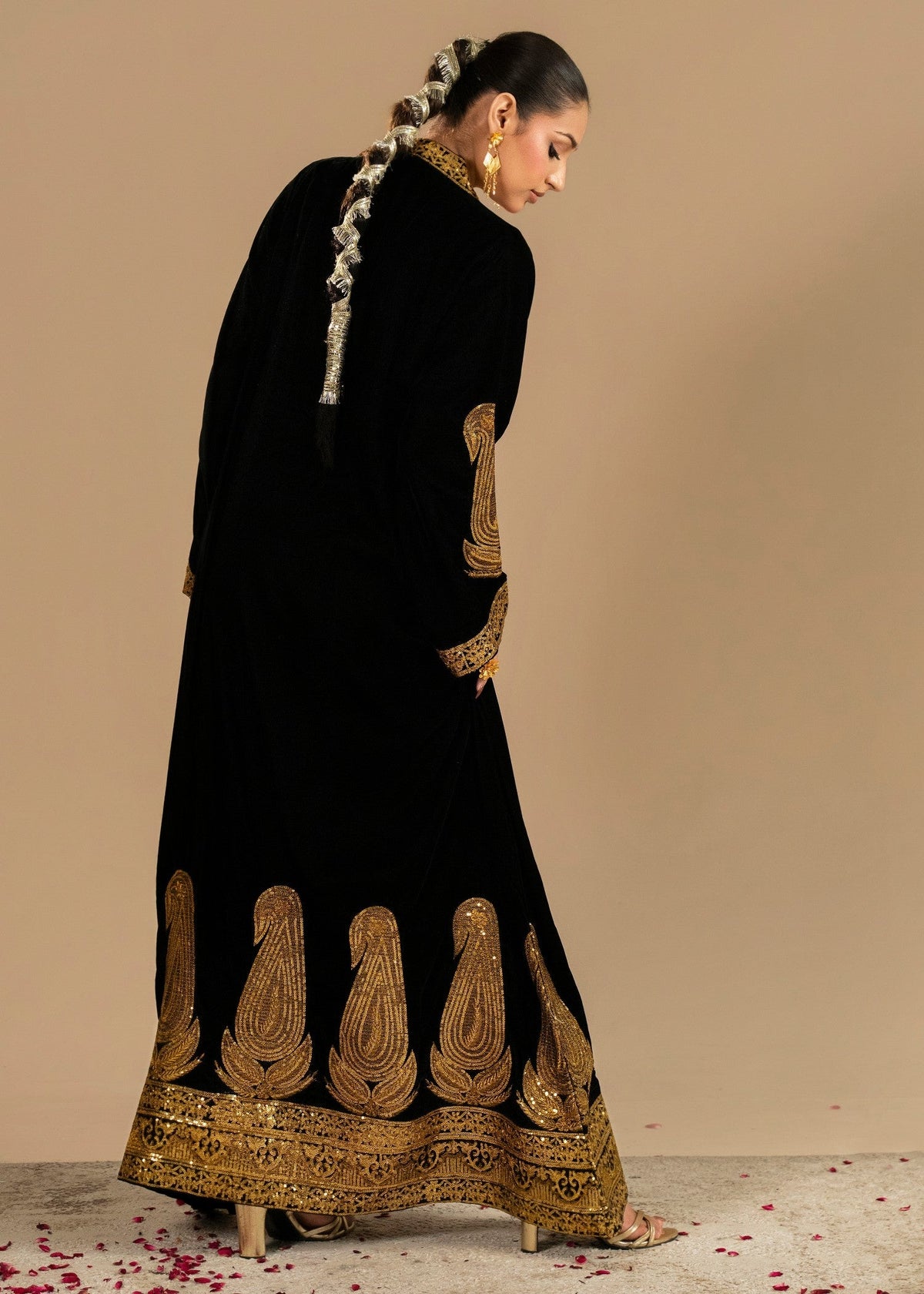 Black Velvet Partywear Salwar Suit Online in Sri Lanka India Australia
