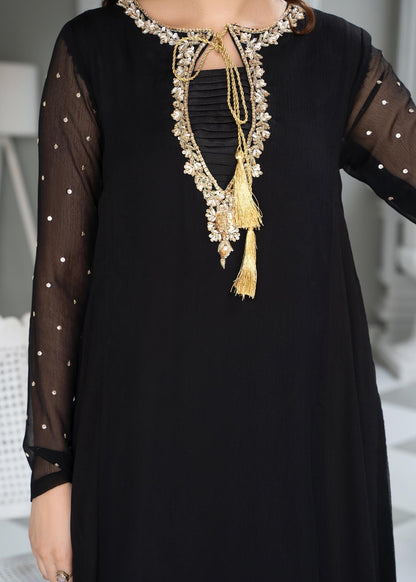 Black Zari Organza Dupatta Chiffon Suit Online in Sri Lanka India Australia