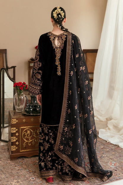 Jet Black Embroidered Velvet Suit