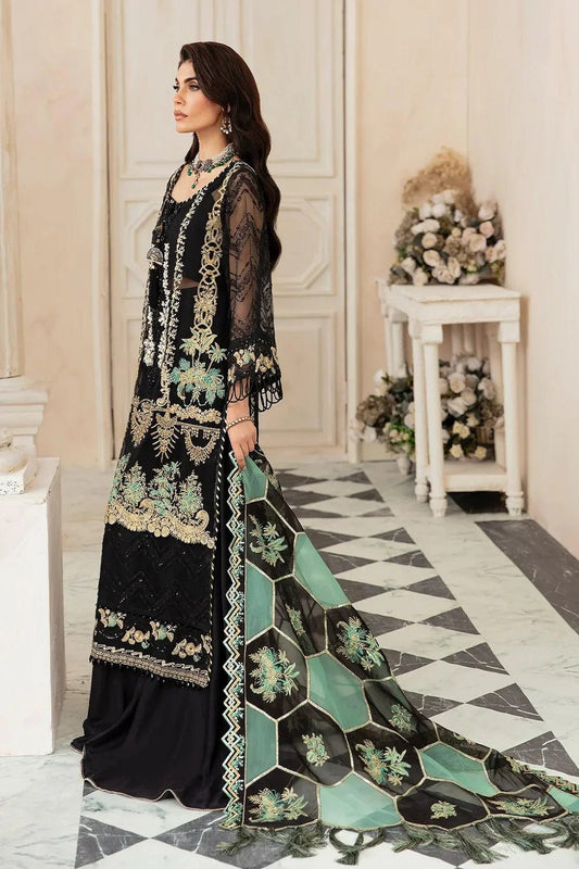Black Handmade Pure Organza Suit