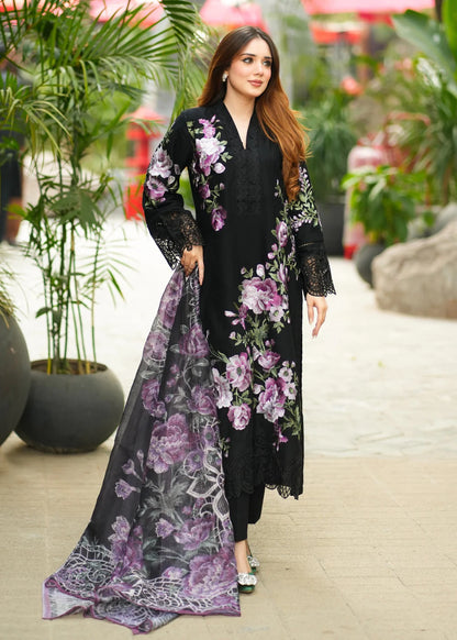 Black Embroidered Lawn Kurta Set with Dupatta