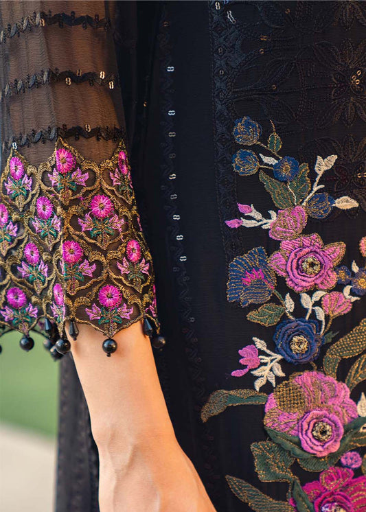 Readymade Black & Plum Chiffon Suit