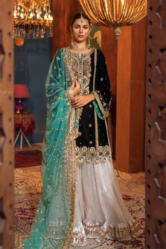Readymade Black Velvet Sharara Size 40