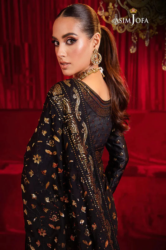 Jet Black Pure Chiffon Saree