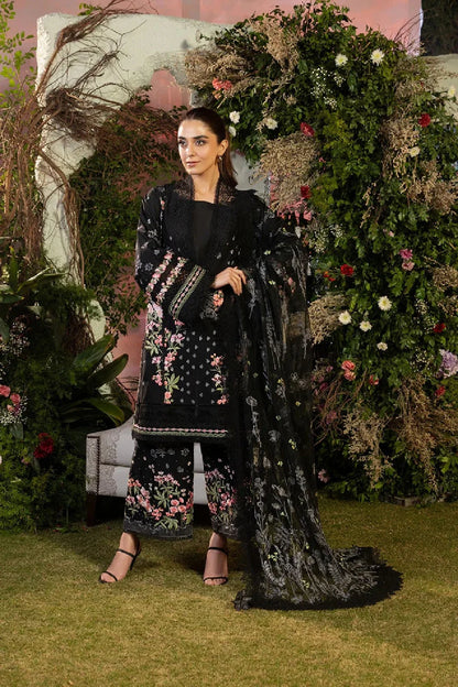 Black Heavy Embroidered Lawn Suit