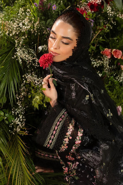 Black Heavy Embroidered Lawn Suit
