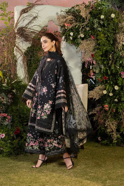 Black Heavy Embroidered Lawn Suit