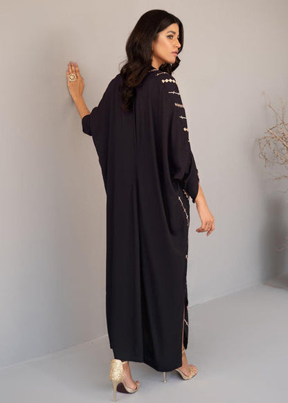 Charcoal Embroidered Lawn Kaftan