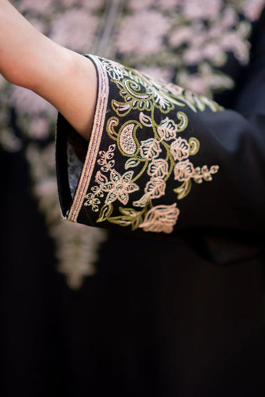 Black Embroidered Kurta with Straight Pants