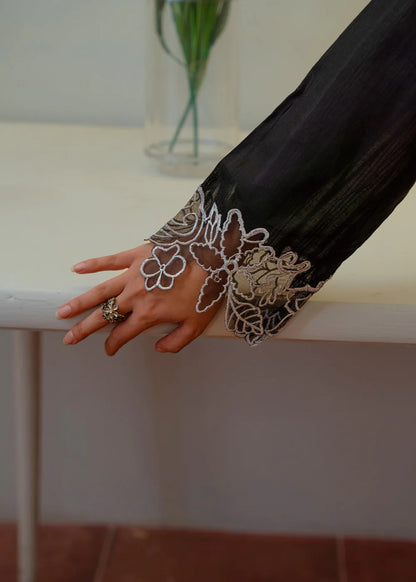 Black Cotton Long Kurta Set