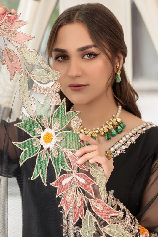 Black Handmade Suit with Mirror Work