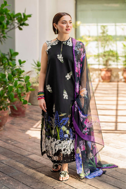 Black Pure Lawn Suit with Chiffon Dupatta