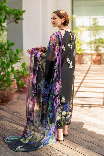 Black Pure Lawn Suit with Chiffon Dupatta