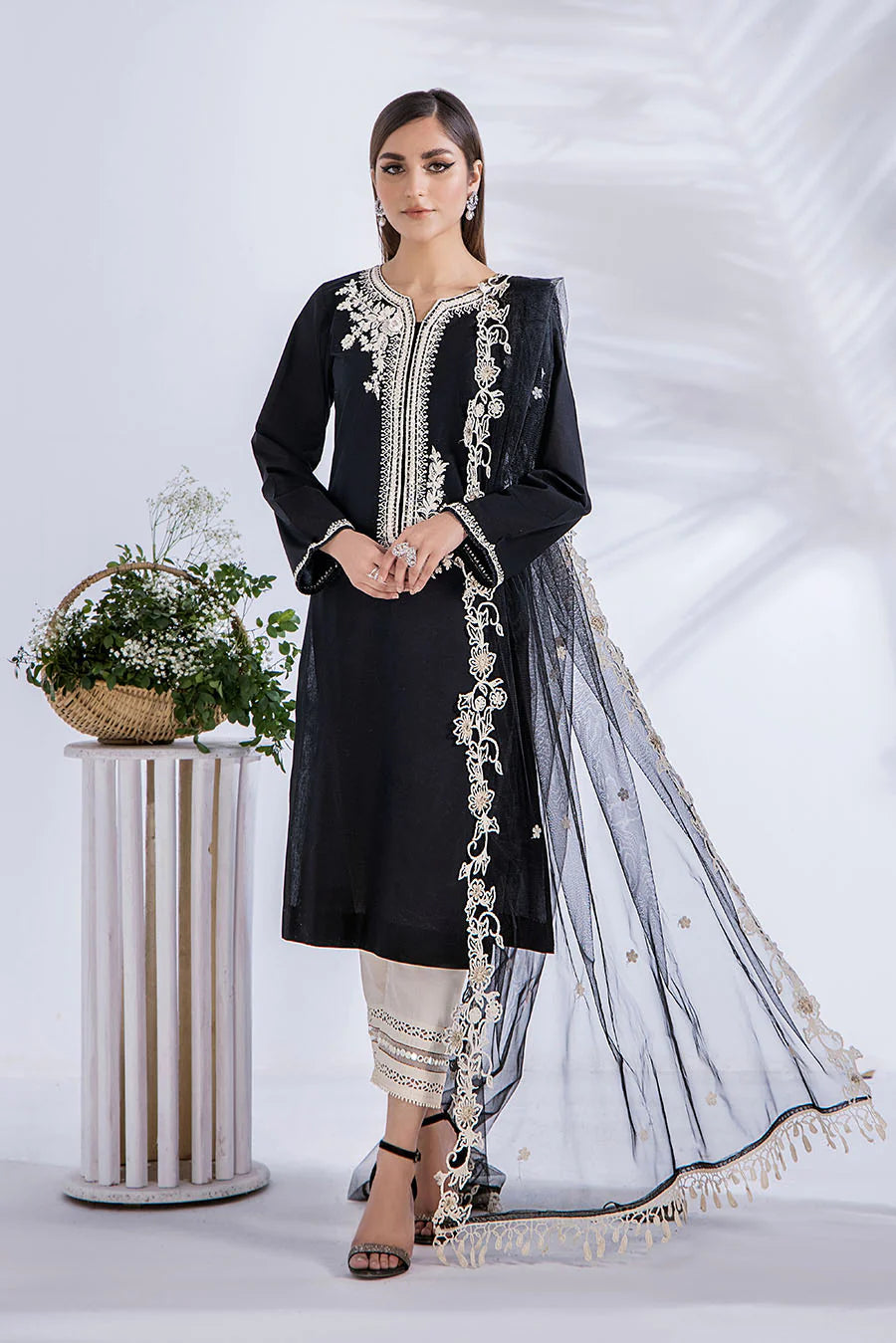 Readymade 3D Embroidered Pure Cotton Suit