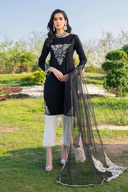 Black Readymade Pure Cotton Suit Size 44