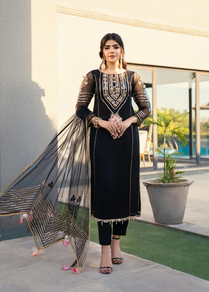 Readymade Black Suit with Gota Work