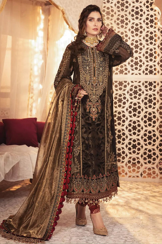 Black Embroidered Chiffon Suit