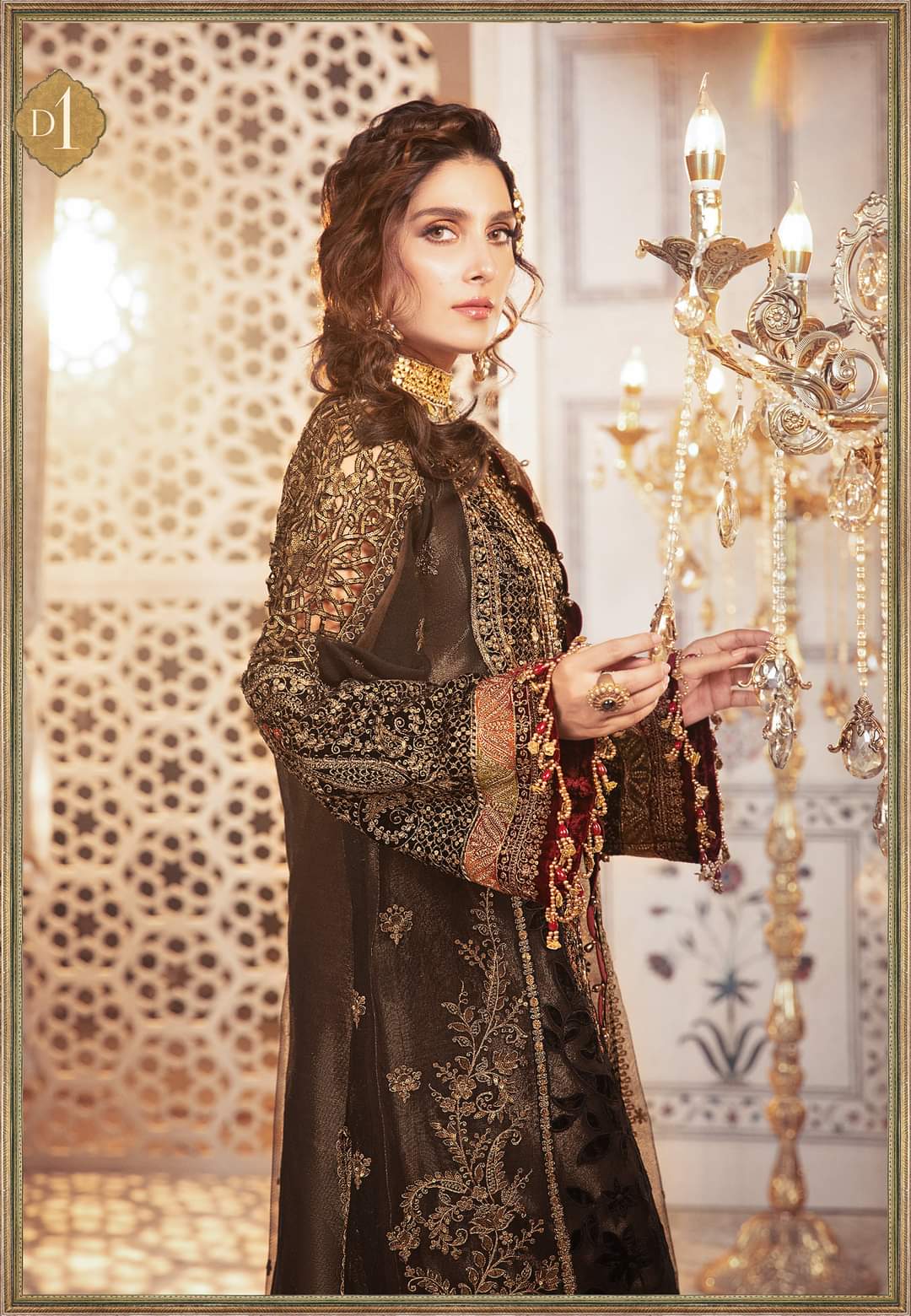 Black Embroidered Chiffon Suit