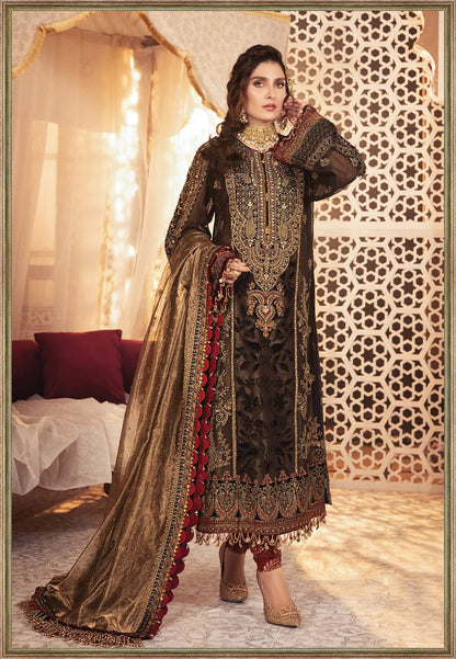 Black Embroidered Chiffon Suit