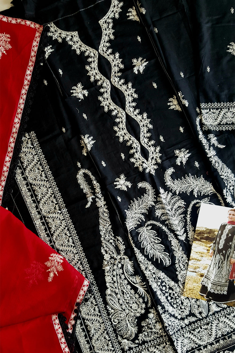 Black Embroidered Lawn Suit