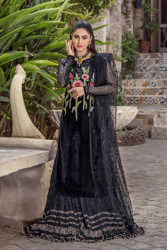 Black Readymade Velvet Sharara