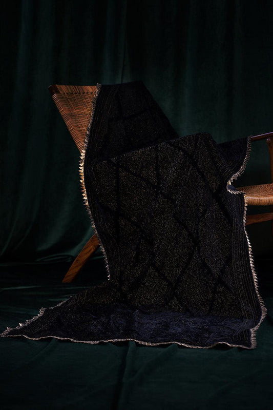 Black Chiffon Sharara with Velvet Dupatta