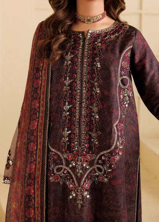 Blood Red Embroidered Khaddar Salwar Kameez Online in KSA Riyadh Saudi Arabia Oman Bahrain Qatar