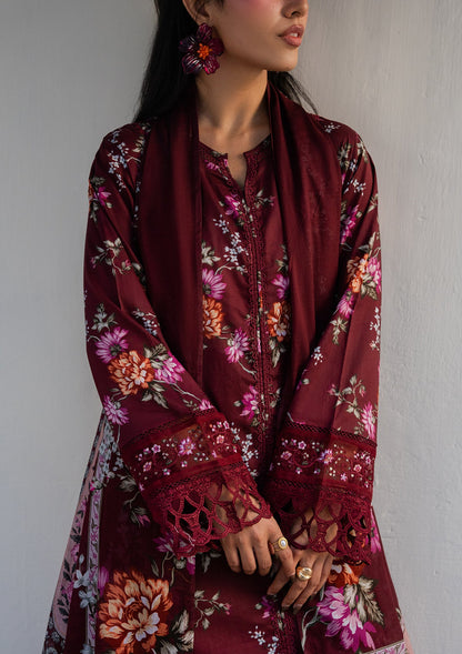 Blood Red Lawn Salwar Suit Online in Dubai UAE Abudhabi Ajman Sharjah