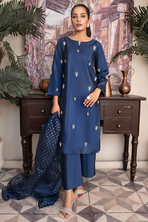Blue Adda Work Kattan Silk Festive Suit Online in Dubai UAE Abudhabi Ajman Sharjah