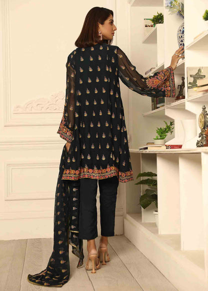 Blue Chiffon Embellished Festive Suit Online in Sri Lanka India Australia