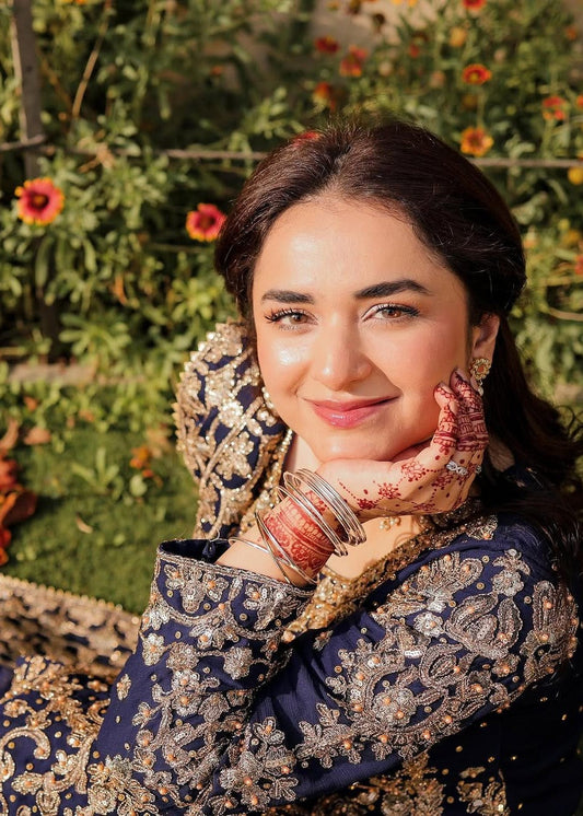Blue Chiffon Embroidered Festive Wear Suit Online in Dubai DXB UAE Abudhabi Meena Bazaar