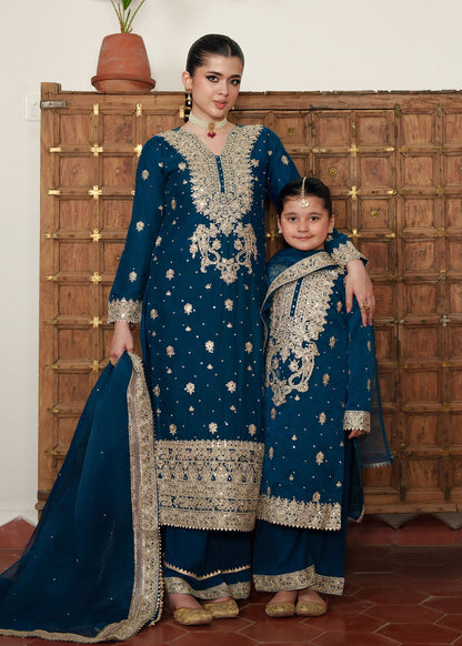 Blue Chiffon Festive Salwar Suit Online in Dubai UAE Abudhabi Ajman Sharjah