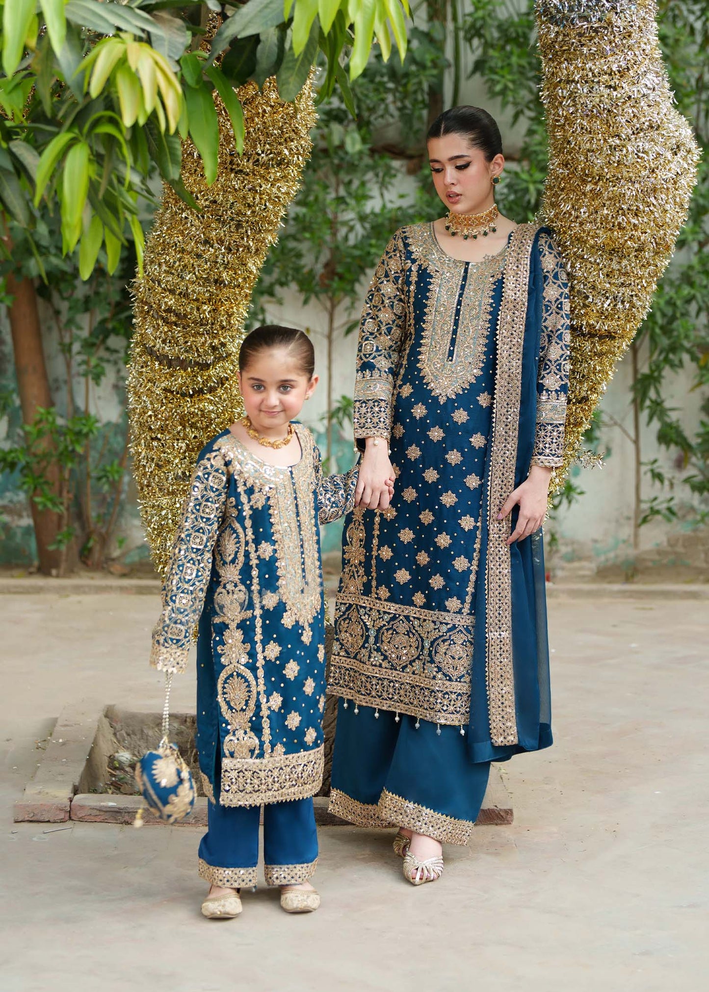 Blue Chiffon Kids Festive Wear Online in Sri Lanka India Australia