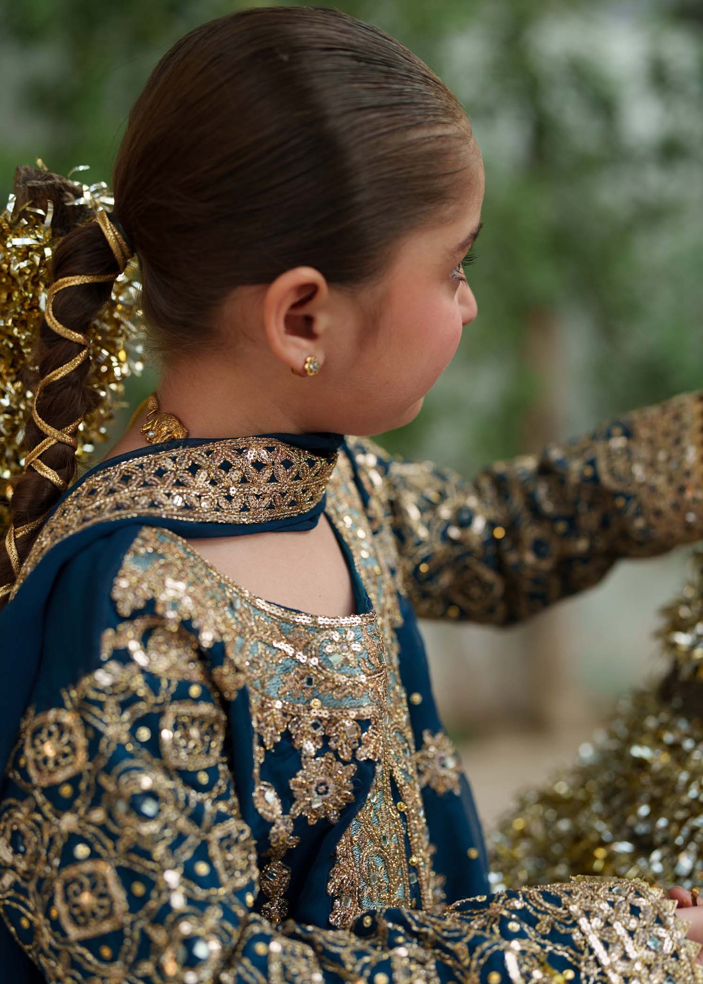Blue Chiffon Kids Party Wear Dress Online in KSA Riyadh Saudi Arabia Oman Bahrain Qatar