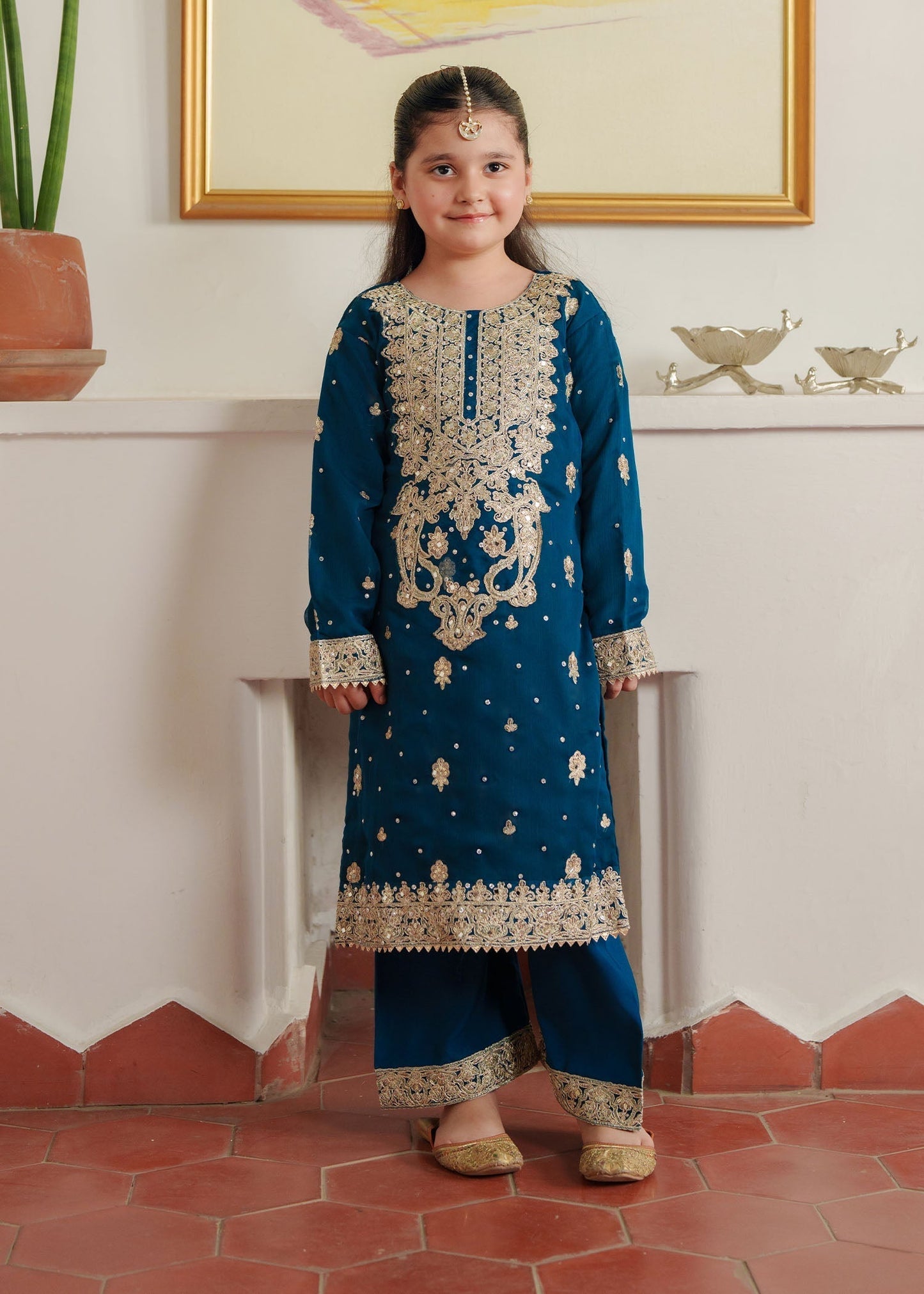 Blue Chiffon Party Wear Suit Online in Dubai DXB UAE Abudhabi Meena Bazaar