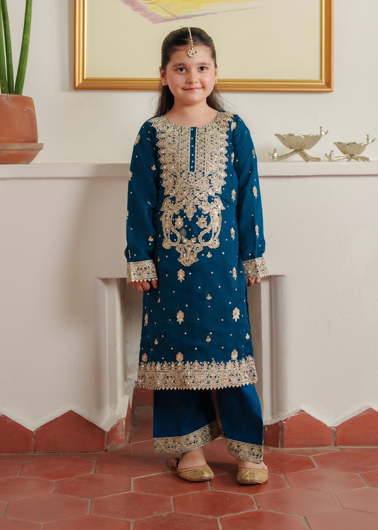 Blue Chiffon Party Wear Suit Online in Dubai DXB UAE Abudhabi Meena Bazaar