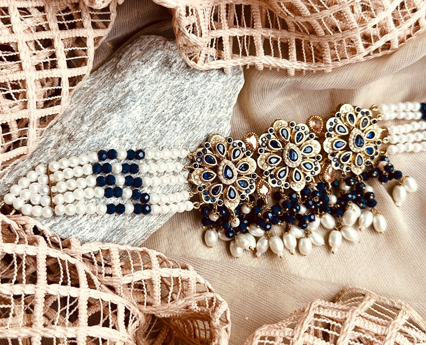 Blue Designer Choker Set for Women Online in UK USA Canada